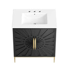 Modway - Awaken 30" Vanette de salle de bain - Blanc Noir-Assemblée requise