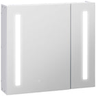Kleankin - Armoire à pharmacie à éclairage DEL avec miroir tactile intelligent - blanc-Conception murale, prend peu de place 