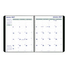 Blueline - 2026-2027 Agenda mensuel – 10 3/4 po x 8 1/2 po – noir – bilingue-Un mois par page double avec un bloc par jour