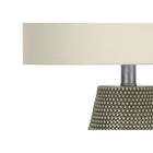 Monarch Specialties - Luminaire - 24 po H Lampe De Table - Résine Grise - Abat-Jour Ivoire / Crème - Contemporain-Un assemblage mineur est nécessaire avec des instructions illustrées incluses . fabriqué avec des matériaux durables et soutenu par une garantie limitée de 2 ans contre les défauts du fabricant pour votre satisfaction