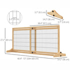 PawHut - Barrière pour animaux autoportante avec longueur réglable de 41 po à 72 po - naturel-Convient aux couloirs, portes ou autres zones à bloquer 