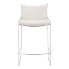 Zuo - Pola Tabouret de comptoir - Blanc-Tissu en polyester effet lin confortable