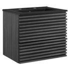 Modway - Render Support mural de 24" Vanette de salle de bain - Noir charbon-Matchs non inclus