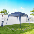 Outsunny - Tente auvent d'extérieur pliante 8 pi l x 8 pi L avec sac de transport - Bleu-Structure en métal robuste assurant solidité et stabilité
