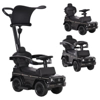 Aosom - Mercedes-benz g350 licensed toddler sliding car - black-Conception 3-en-1 : trotteur pied au sol, toboggan et porteur à pousser 