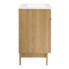 Modway - Render 24" Vanette de salle de bain - Oak White-Coiffeuse à grains de noyer