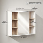 HOMCOM - armoire de rangement murale pour salle de bain avec porte miroir et étagère - blanc-Fabriqué en panneau d'ingénierie robuste pour plus de stabilité 