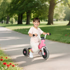 Qaba - Vélo d’équilibre pour bébé avec 3 roues silencieuses - rose-Guidon avec rotation à 30 degrés pour éviter le basculement et assurer plus de sécurité