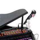 Qaba - Mini piano jouet pour tout-petits à 37 touches avec microphone, tabouret, lumières - noir-3 modes de guide préprogrammés et fonction de jeu par couleur 