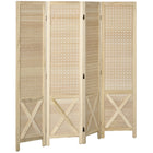 HOMCOM - Séparateur de pièce autoportant 4 panneaux avec présentoir à panneau perforé pour bureau à domicile - bois naturel-Le design à quatre panneaux crée un espace personnel ou divise facilement les grandes pièces  
