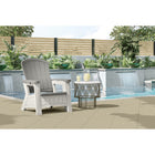 Suncast - Chaise Adirondack avec rangement - Gris colombe/Cube de glace-Construction durable à parois multiples pour plus de solidité et de stabilité.