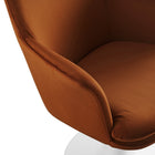 Modway - Lippa Salle à manger pivotante Performance Velvet Fauteuil - Rouille Blanche-9
