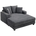 HOMCOM - Chaise longue-lit surdimensionnée rembourrée 60 po - gris-Les ressorts ensachés et la mousse épaisse offrent une douceur semblable à celle d’un nuage et un soutien durable 