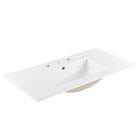 Modway - Cayman 36" Lavabo de salle de bain in Blanc-Lavabo de salle de bain moderne de 36"