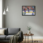 Edmonton Oilers 20x29 Conference Final Celebration - Toile encadree - 31" x 22"-Prêt à accrocher - livré entièrement assemblé