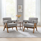 Modway - Lyra Tissu Boucle Fauteuil - Gris clair - Ensemble de 2-Cadre en contreplaqué, pieds en caoutchouc