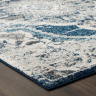Modway - Entourage Médaillon vintage fleural vintage Malia Tapis de 5 pi l x 8 pi L - Ivoire et bleu-Polypropylène 100% Frise