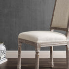 Modway - Court Tissu rembourré Fauteuil d’appoint de salle à manger Ensemble de 2 - Beige-Rembourrage en mousse dense