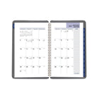 AT-A-GLANCE - Agenda hebdomadaire/mensuel traditionnel 2027 - 8 po H x 5 po l - gris - bilingue-Hebdomadaire : une semaine sur deux pages, horaire ouvert, mensuel : un mois sur deux pages avec onglets