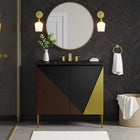 Modway - Alchemist 36" Vanette de salle de bain - Noir noir-Bassin d’évier en céramique