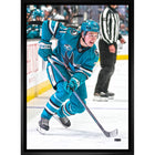 Macklin Celebrini San Jose Sharks - Toile encadree - 22" x 31"-Impression sur toile de qualité supérieure avec bordures enveloppées