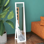 HOMCOM - Miroir pleine longueur - 14,6 po l x 61,8 po H - blanc-Autoportant, suspendu ou appuyé contre le mur 