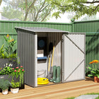 Outsunny abri de jardin adossé 3 pi x 3 pi - gris clair-Structure en acier, résistante à la rouille  

