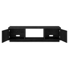 Hudson&Canal - Meuble TV Dorian pour téléviseurs jusqu'à 65 pouces - Grain noir-Nettoyer avec un chiffon doux et sec, sans produits chimiques agressifs ni produits de nettoyage abrasifs