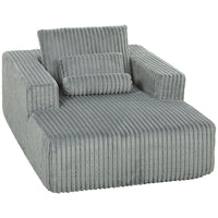 HOMCOM - Canapé-lit compact avec coussin pour salon - gris-Siège profond et accoudoirs rembourrés garantissent une relaxation et un confort maximum    

