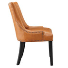 Modway - Marquis Cuir végane Chaise à manger - Tan-Épingles de pied non marquées