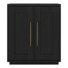 Hudson&Canal - Meuble d'appoint Tillman 28 po de largeur - Grain noir-Comprend deux portes battantes, une étagère centrale réglable et une découpe pour la gestion des câbles