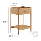 Modway - Zaire 24" Armoire de toilette de salle de bain (lavabo non inclus) - Naturel-Tiroir fixe