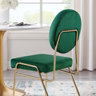 Modway - Craft Performance Velvet Fauteuil d’appoint de salle à manger - Vert Or-Capsules de pied non marquées
