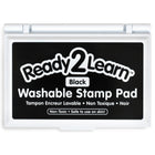 Ready 2 Learn - Tampon encreur lavable - Noir - Paquet de 6-Sécuritaire à partir de 3 ans:  Ce tampon encreur non toxique adapté aux enfants est une ressource artisanale sûre pour les petits artistes. Les enfants adorent l'utiliser avec des tampons ou créer des œuvres d'art avec empreintes digitales.