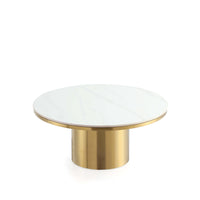 Manhattan Comfort - Table basse Glenn moderne et glamour 80 cm (31,49 po) - Or-Table basse moderne pour salon