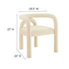 Modway - Astrid Performance Velvet Chaise à manger - Porcelaine-Revêtement en velours de performance