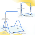 Qaba - Barre de gymnastique horizontale pliable et extensible pour enfants - Bleu-Pliable pour être facilement transporté et rangé dans des endroits exigus 