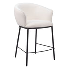 Zuo - Essen Tabouret de comptoir - Ivory-Repose-pieds ergonomique et confortable