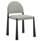 Modway - Hayley Tissu rembourré Fauteuil d’appoint de salle à manger - Chameau Noir-Fauteuil latéral polyvalent pour salle à manger