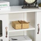 HOMCOM - Buffet de cuisine 39,4 po L avec 2 tiroirs - blanc-Structure robuste fabriquée avec des matériaux de bonne qualité 