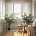 Outsunny - Palmier tropical artificiel 4 pi avec feuilles réalistes - vert - lot de 2-Entretien minimal requis  