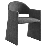 Modway - Talia Tissu rembourré Fauteuil à manger - Charbon de bois-Tissu en tissu en tissage souple à tissage slub
