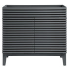 Modway - Render 36" Armoire à coiffeuse de salle de bain - Gris-Vanité moderne du milieu du siècle