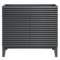 Modway - Render 36" Armoire à coiffeuse de salle de bain - Gris-Vanité moderne du milieu du siècle