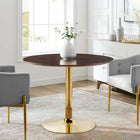 Modway - Verne 40 po Table à manger, Noyer cerise doré-Plateau en MDF
