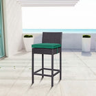 Modway - Convene Terrasse extérieure Tissu Tabouret de bar - Espresso Green-Cadre en aluminium revêtu de poudre