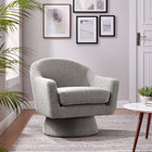 Modway - Astral Tissu Boucle Chaise pivotante - Taupe-Base pivotante à 360º