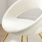 Modway - Nouvelle Performance Velvet Chaise à manger Ensemble de 2 - Or Blanc-Épingles de pied non marquées
