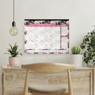 Blueline - 2027 Calendrier sous-main mensuel Ruban rose - rose - 22 po x 17 po - bilingue-Deux perforations pour suspension murale