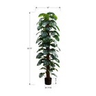 Monarch Specialties - Plante Artificielle - 83 po Heur - Arbre Monstera - Feuilles Vertes - Pot Noir-Solide et fixé dans un pot noir de 8 pouces avec des détails réalistes imitant l'écorce pour un aspect authentique